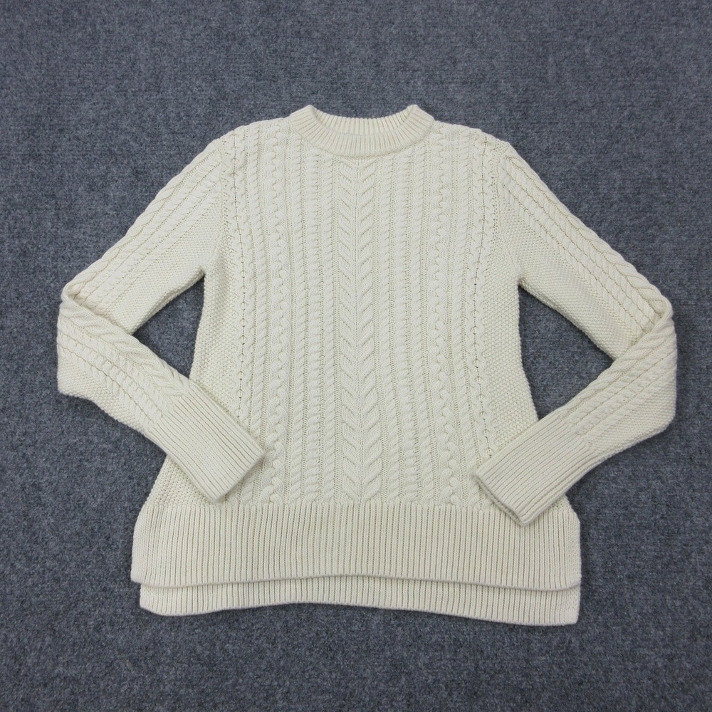 Vineyard Vines Sweater Womens XS White Cable Knit Crewneck Pullover Long Sleeve